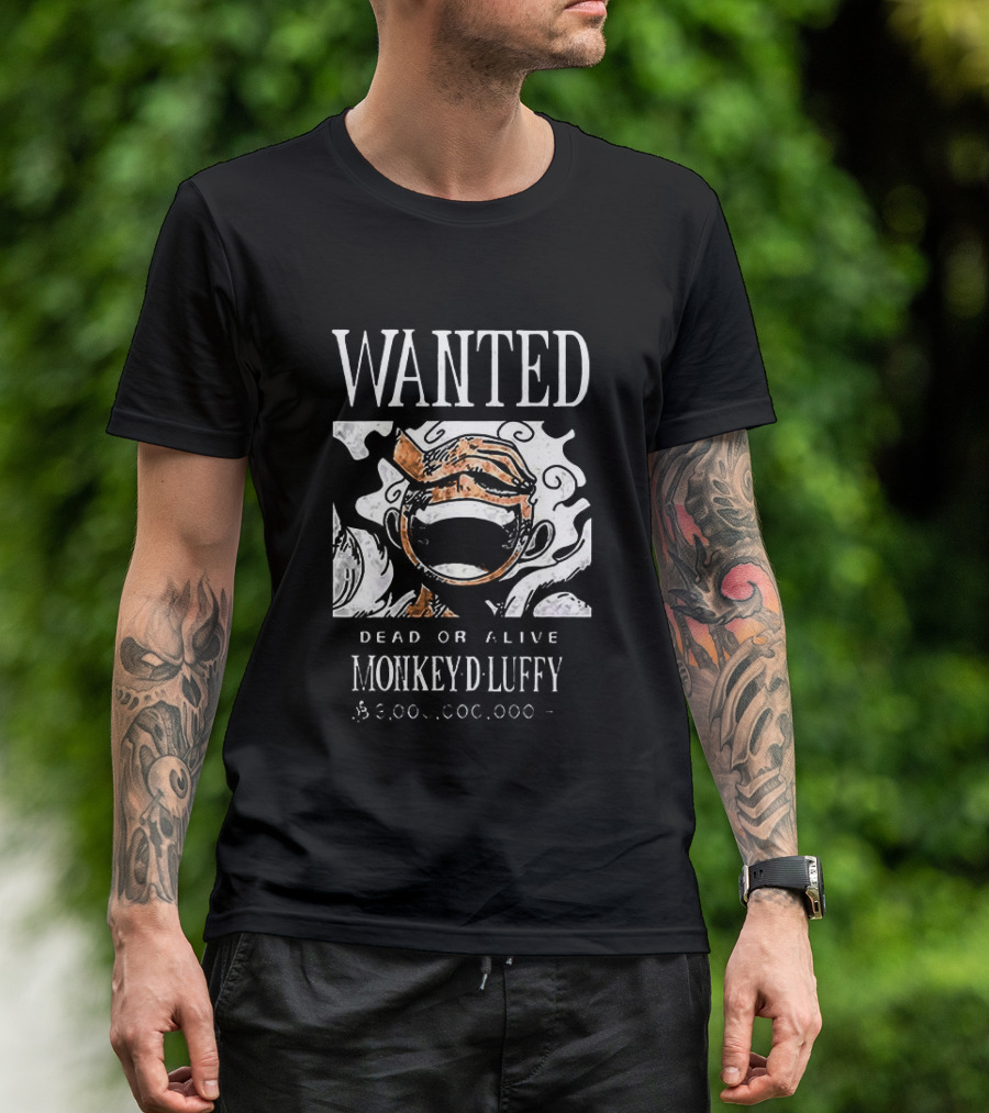 Wanted Monkey D Luffy Dead Or Alive $1.5 Billion Bounty One Piece T-Shirt