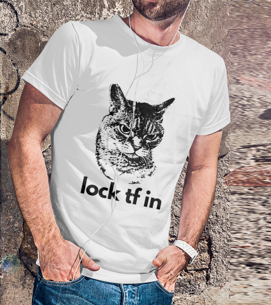 Serious Cat Lock Tf In Classical Japanese T-Shirt