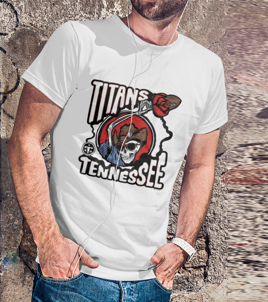 Tennessee Titans Grateful Dead Skeleton Rose Collaboration T-Shirt