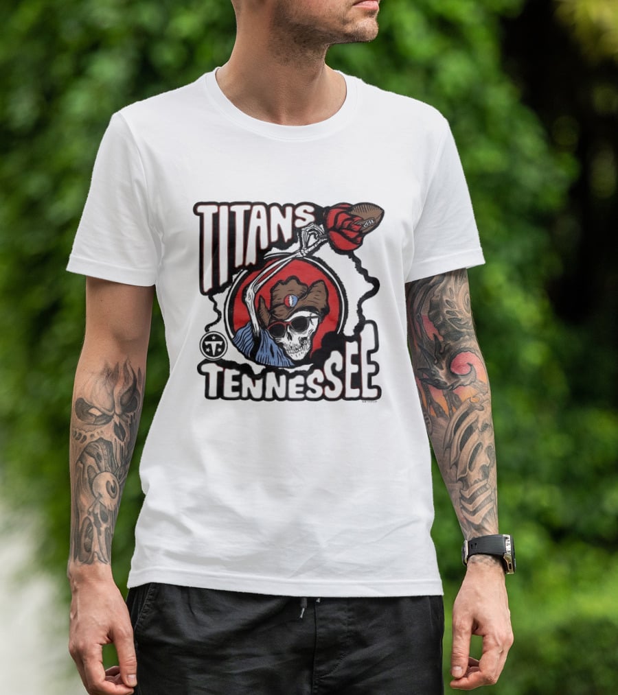 Tennessee Titans Grateful Dead Skeleton Rose Collaboration T-Shirt
