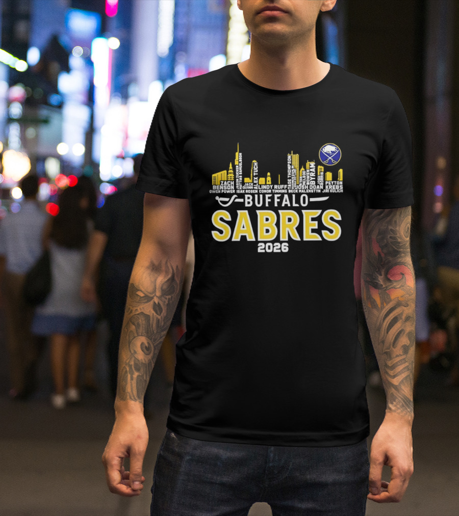 Buffalo Sabres 2026 Skyline NHL Players T-Shirt