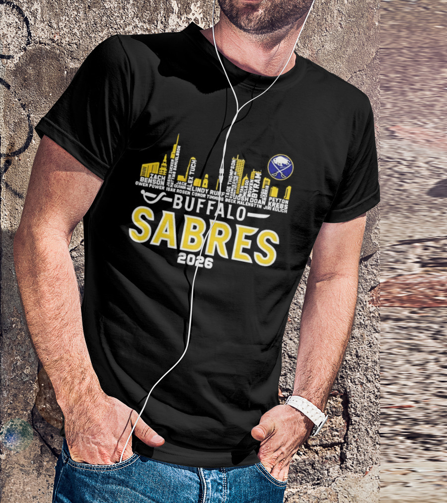 Buffalo Sabres 2026 Skyline NHL Players T-Shirt