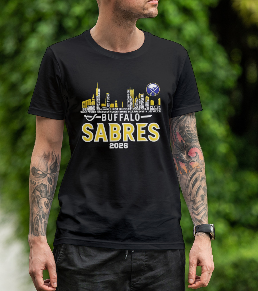 Buffalo Sabres 2026 Skyline NHL Players T-Shirt