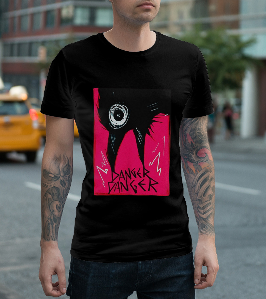 Danger Danger Eerie Eye Dark Pink Lightning T-Shirt
