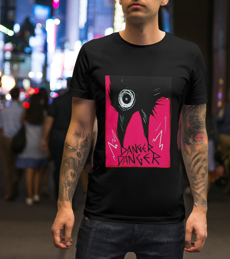Danger Danger Eerie Eye Dark Pink Lightning T-Shirt