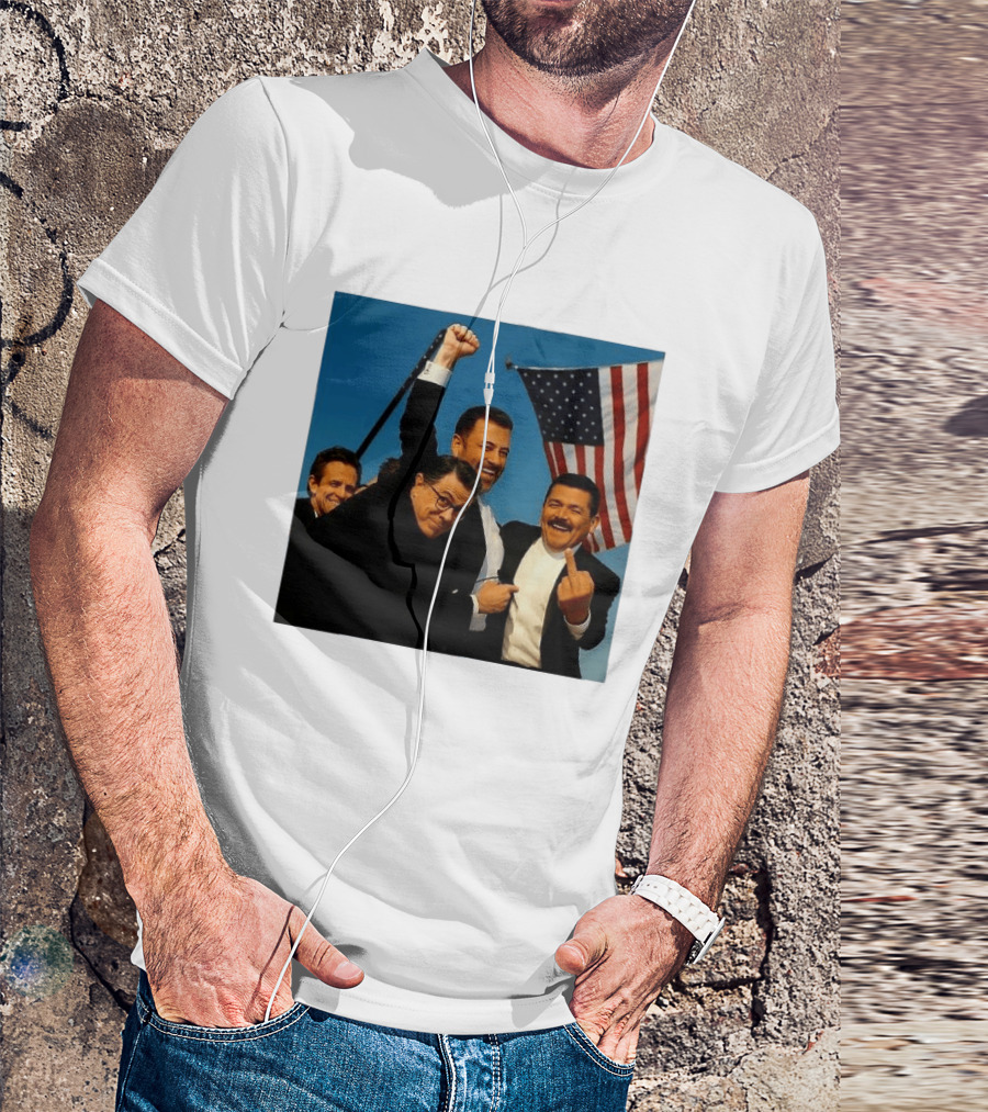 Jimmy Kimmel Stephen Colbert Seth Meyers American Flag Comedy Showdown T-Shirt
