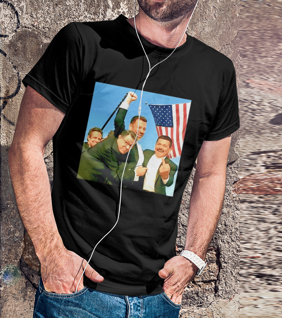 Jimmy Kimmel Meme American Flag Satire T-Shirt