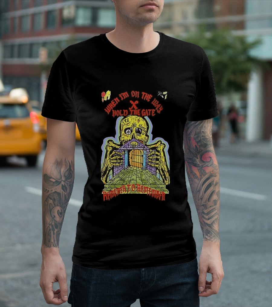 Kanye West When I'm On The Way Hold The Gate Skeleton At Doorway November To Remember T-Shirt