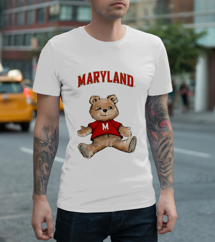 Maryland Terrapins Teddy Bear Cartoon M Sweater T-Shirt