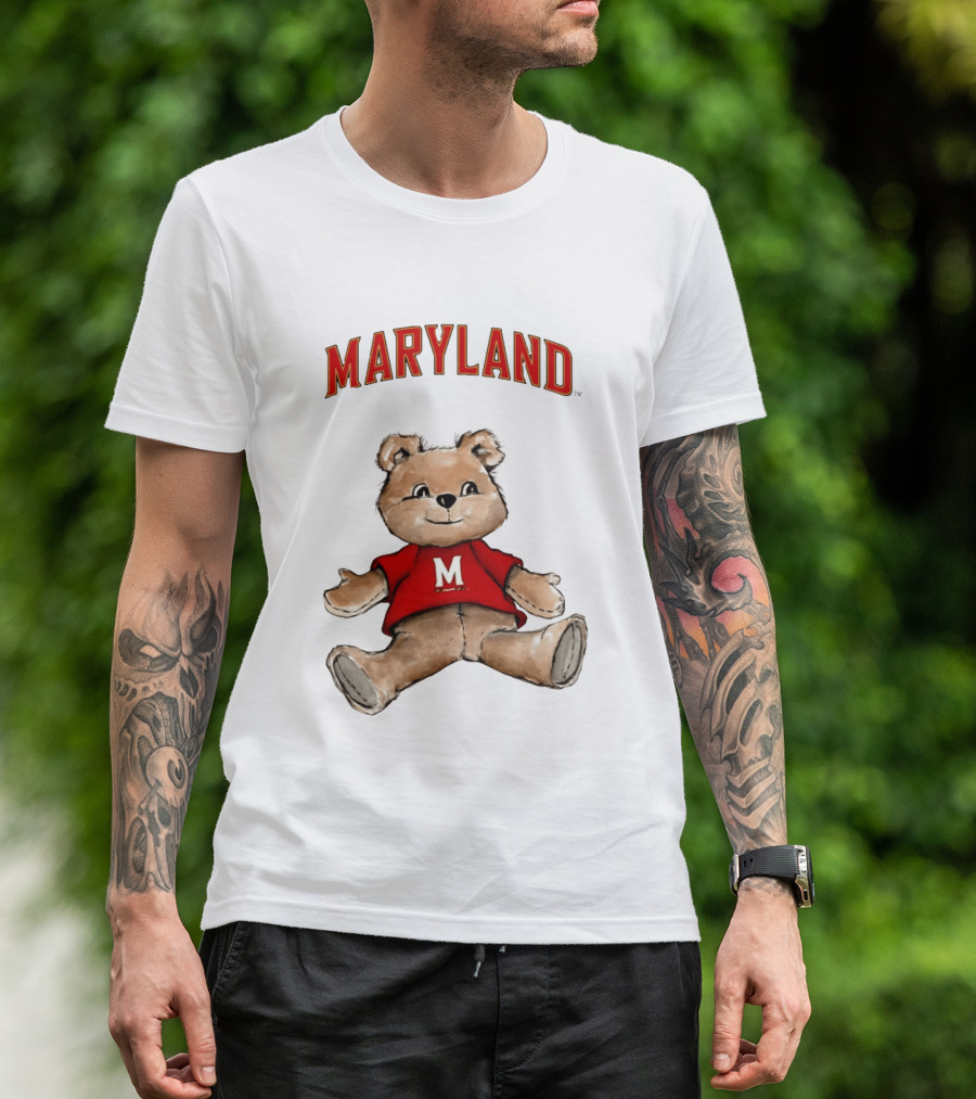 Maryland Terrapins Teddy Bear Cartoon M Sweater T-Shirt