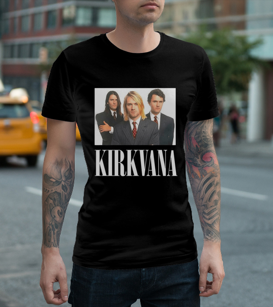 Kirkvana Charlie Kirk Nirvana Band Suits Image T-Shirt