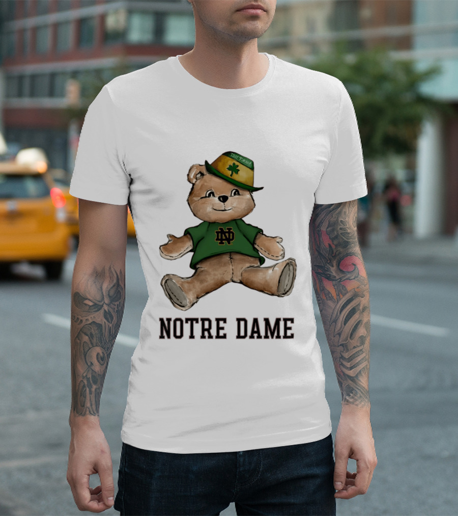Notre Dame Fighting Irish Teddy Bear ND Logo Hat T-Shirt