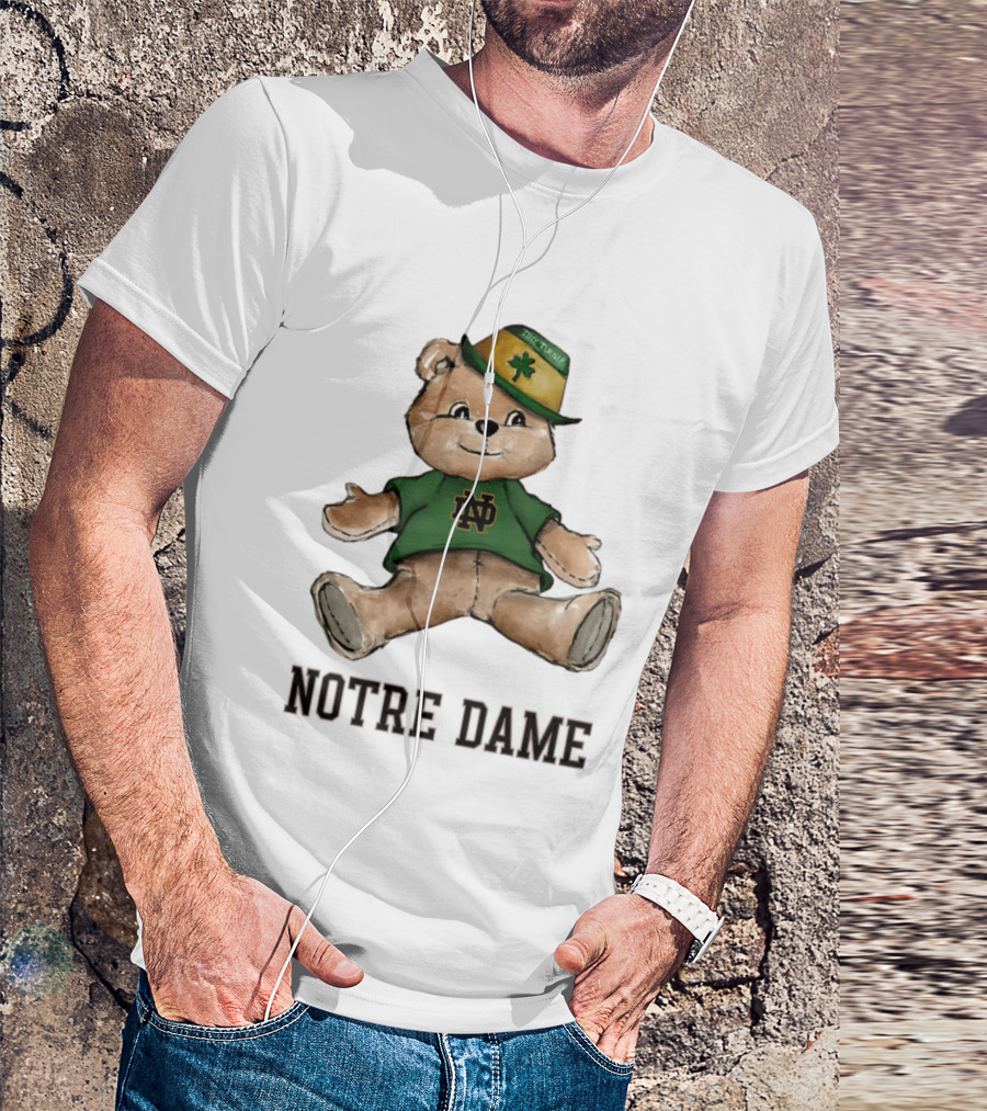 Notre Dame Fighting Irish Teddy Bear ND Logo Hat T-Shirt