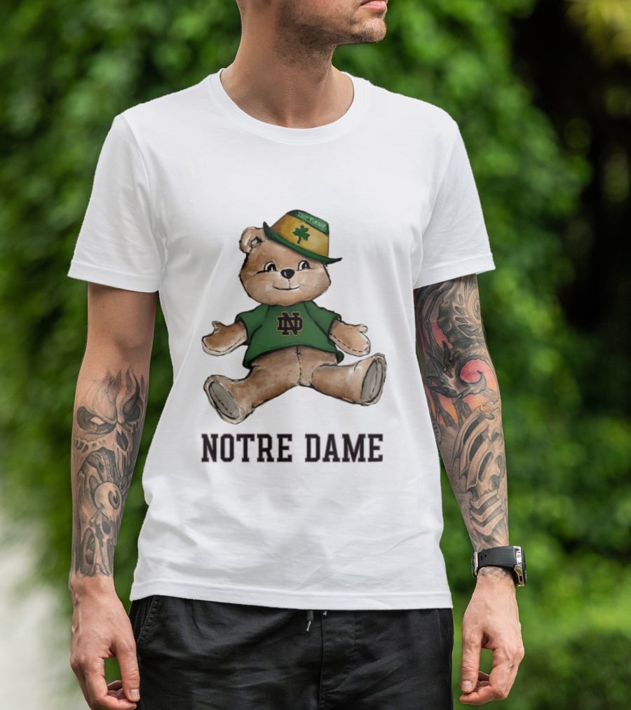 Notre Dame Fighting Irish Teddy Bear ND Logo Hat T-Shirt
