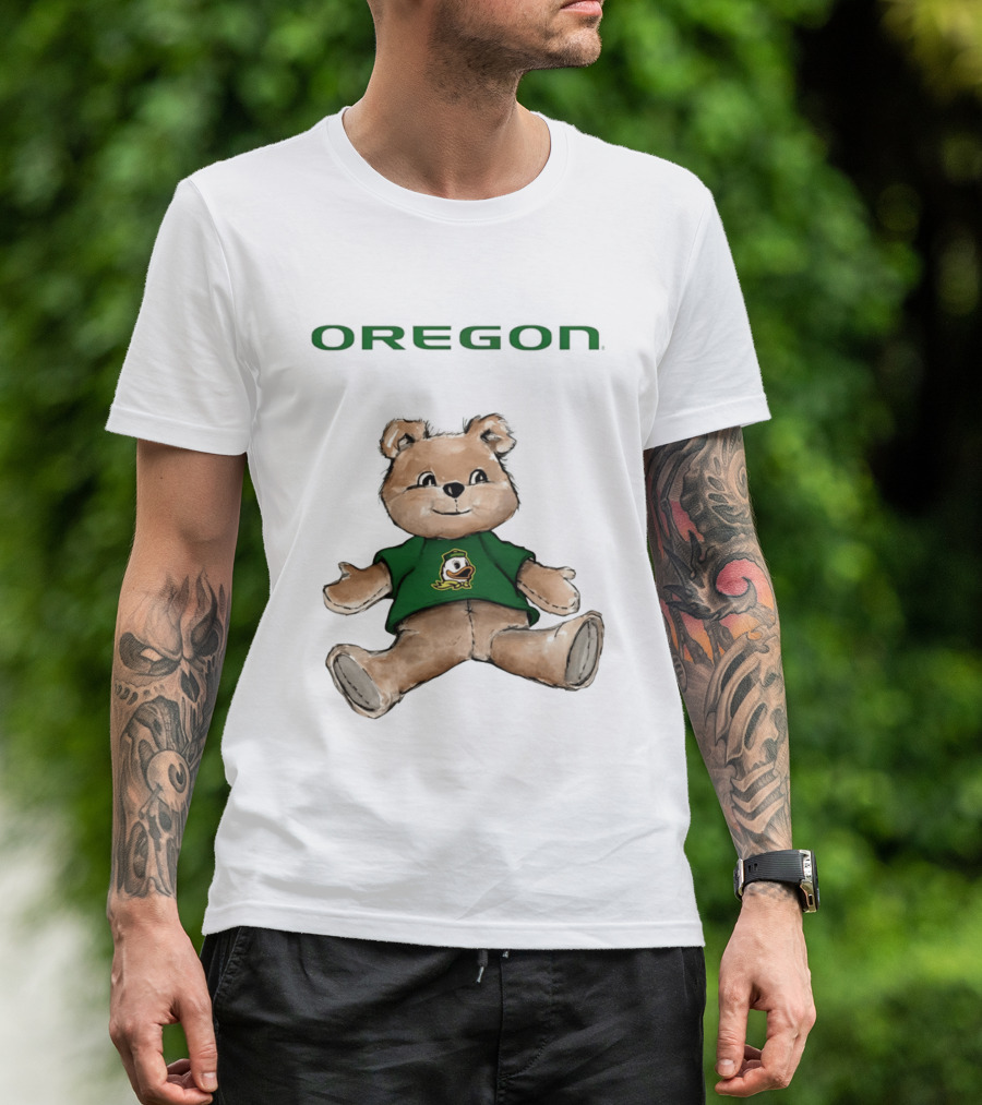 Oregon Ducks Teddy Bear Cartoon T-Shirt