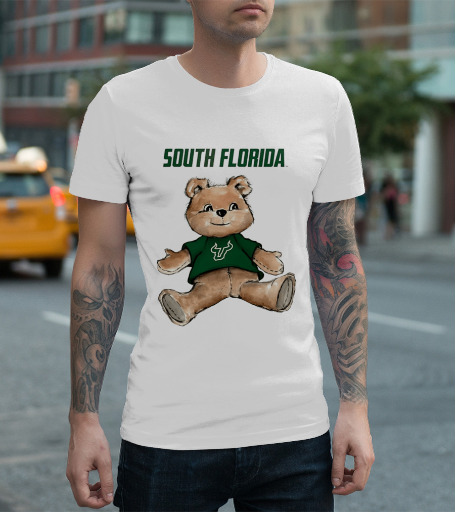 South Florida Bulls Teddy Bear Cartoon T-Shirt