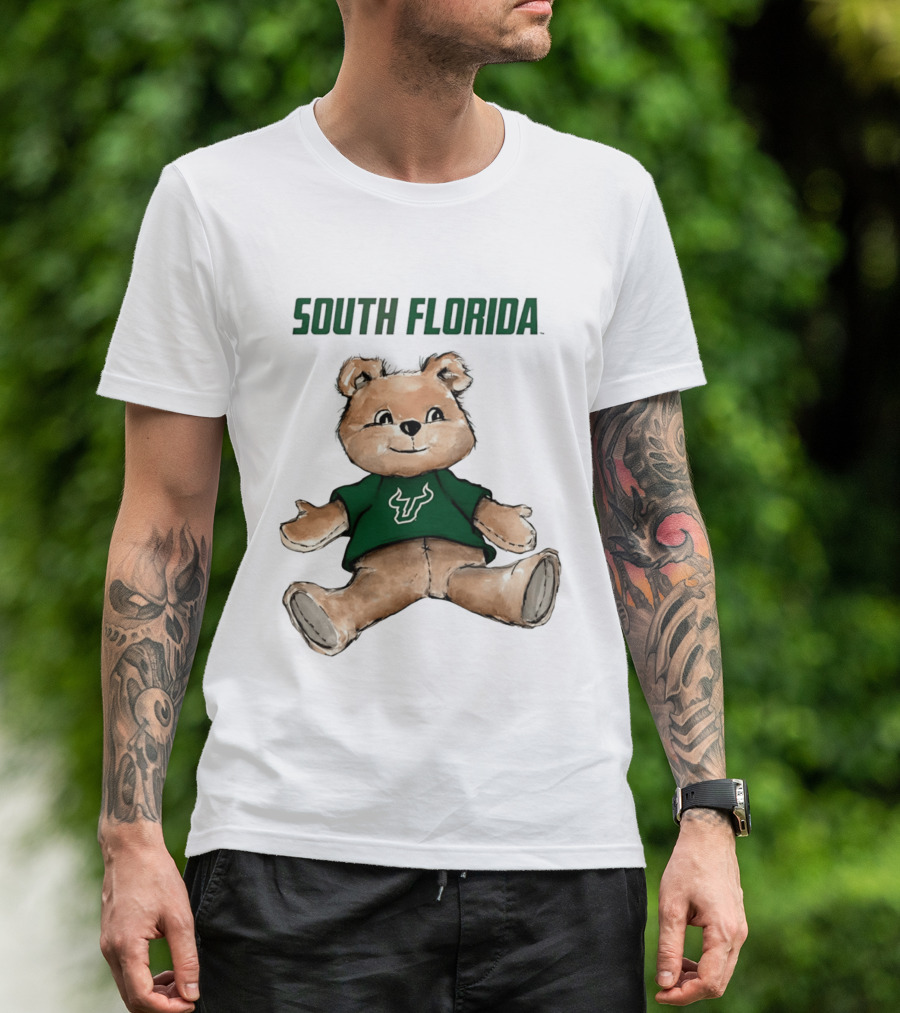 South Florida Bulls Teddy Bear Cartoon T-Shirt