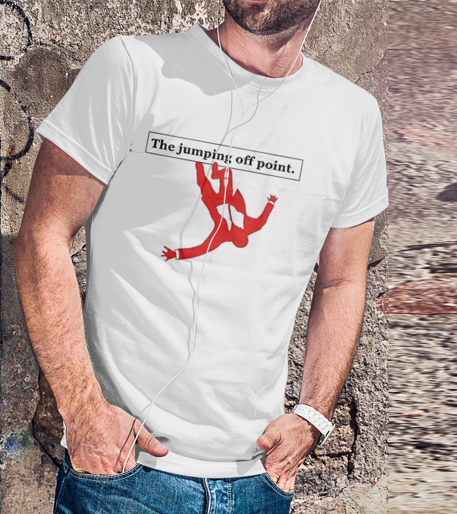 The Jumping Off Point Red Silhouette Skydiver T-Shirt