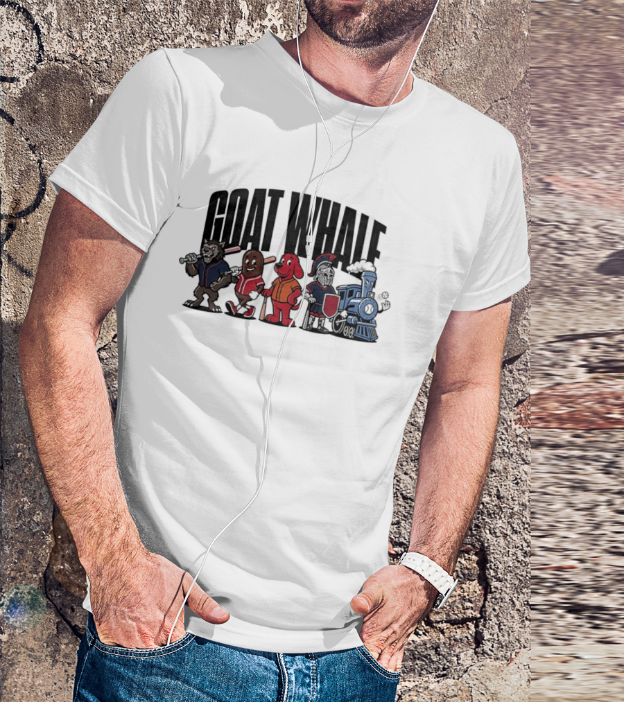 GOAT WHALE Cartoon Characters Baseball Wolf Sausage Dog Roman Train T-Shirt