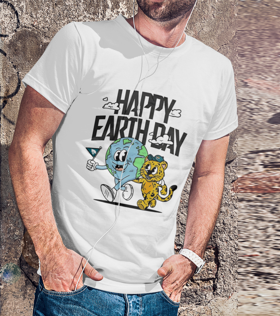 Jacksonville Jaguars Happy Earth Day Celebration With Earth And Jaguar T-Shirt