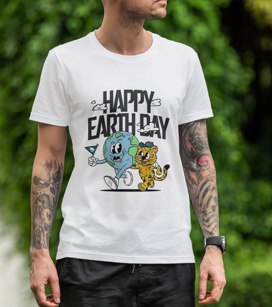Jacksonville Jaguars Happy Earth Day Celebration With Earth And Jaguar T-Shirt