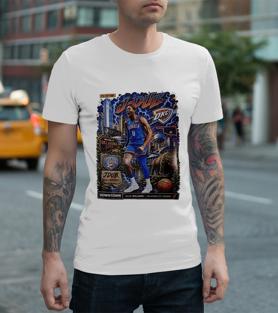 J Dub Oklahoma City Thunder Jalen Williams Downtown Comic OKC Basketball T-Shirt