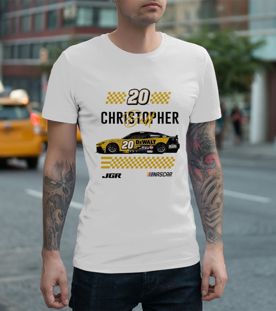 Christopher Bell 20 Dewalt Nascar Autographed JGR Racing T-Shirt