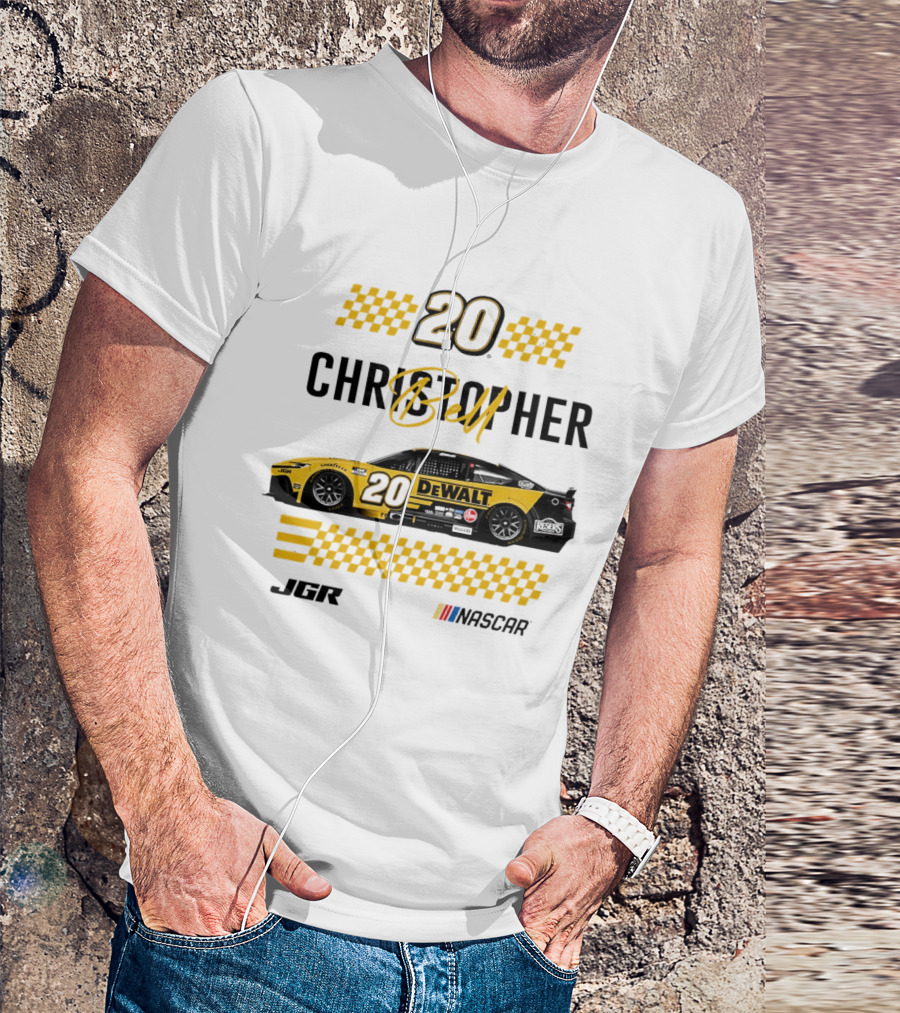 Christopher Bell 20 Dewalt Nascar Autographed JGR Racing T-Shirt
