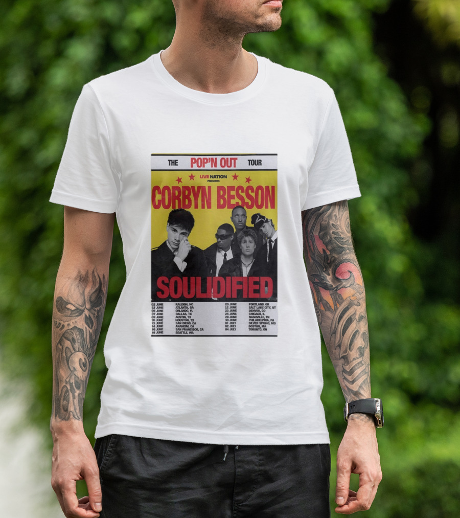 Live Nation Presents Corbyn Besson The Pop'n Out Tour 2026 Soulidified T-Shirt