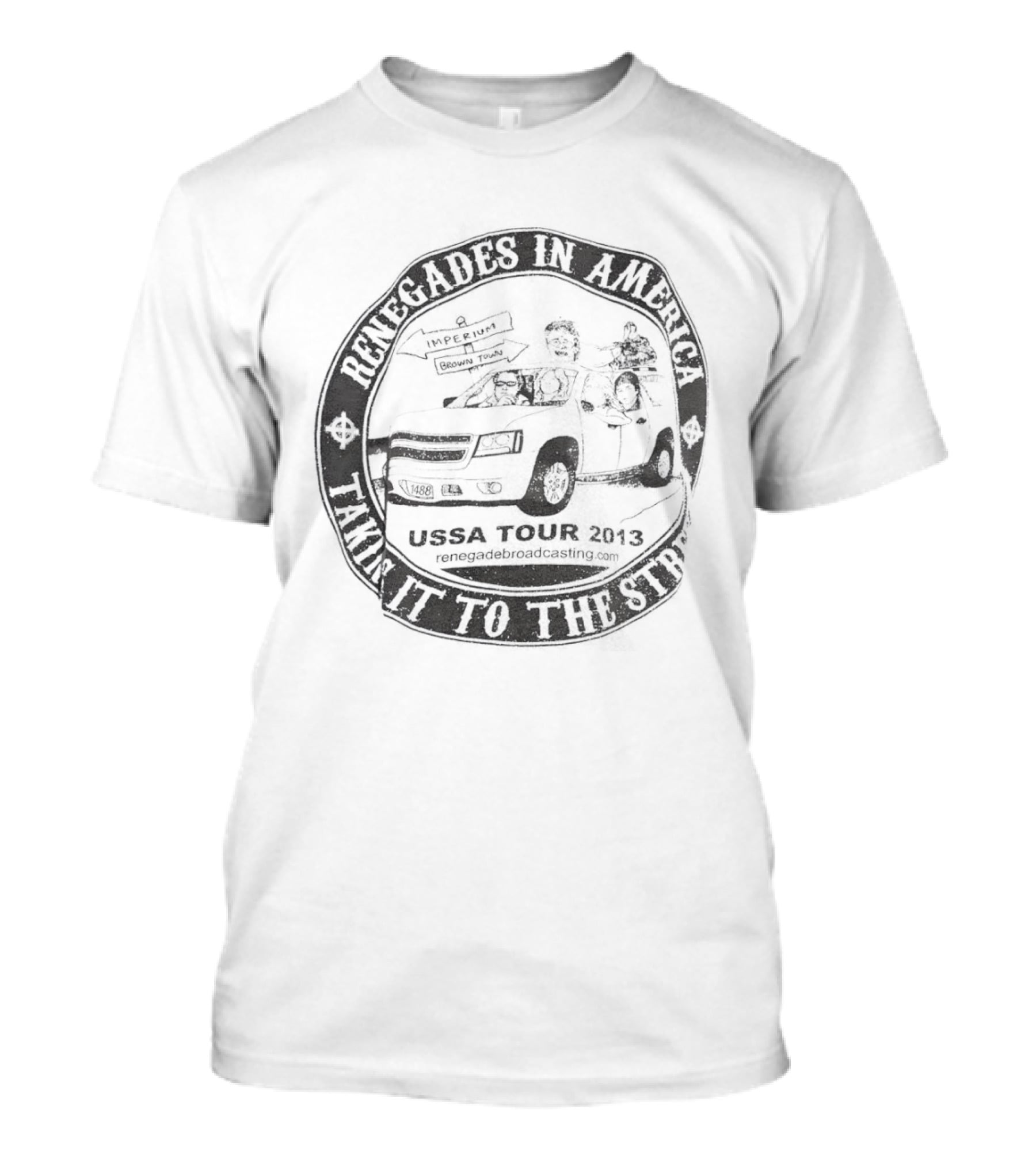 Renegades In America With American Flag And Rider Taking It To The Streets T-Shirt