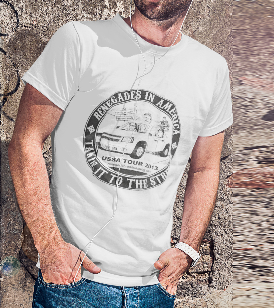 Renegades In America With American Flag And Rider Taking It To The Streets T-Shirt