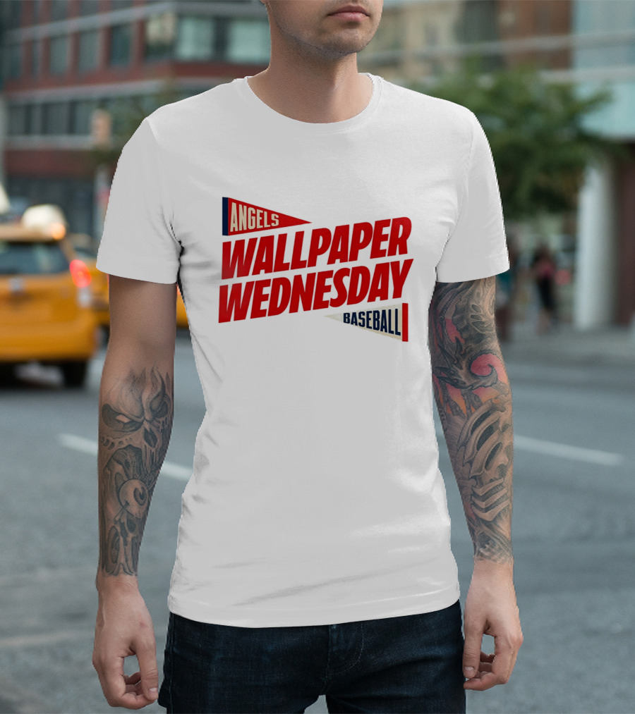 Los Angeles Angels Wallpaper Wednesday Baseball T-Shirt