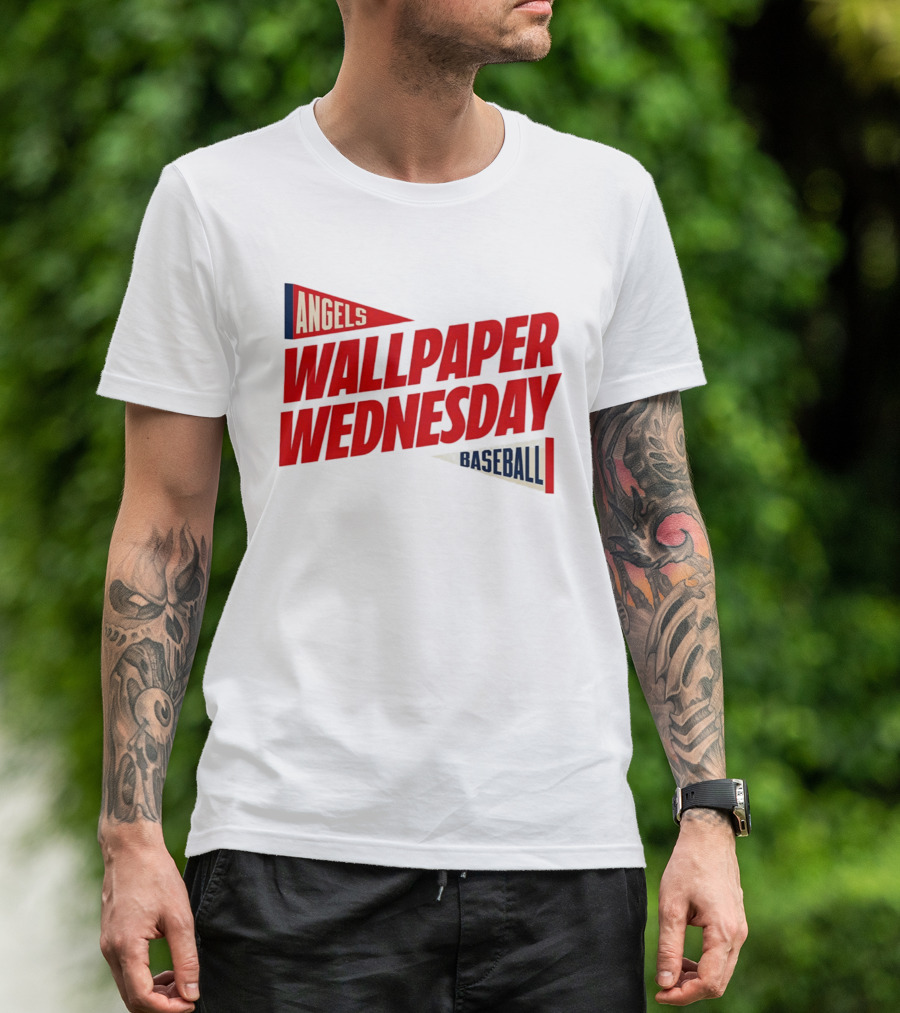Los Angeles Angels Wallpaper Wednesday Baseball T-Shirt