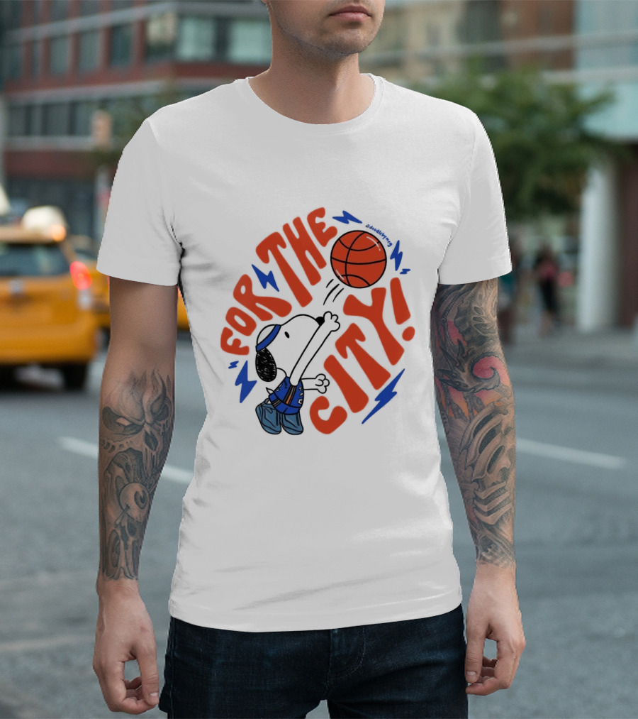 Snoopy For The City Oklahoma City Thunder Basketball T-Shirt
