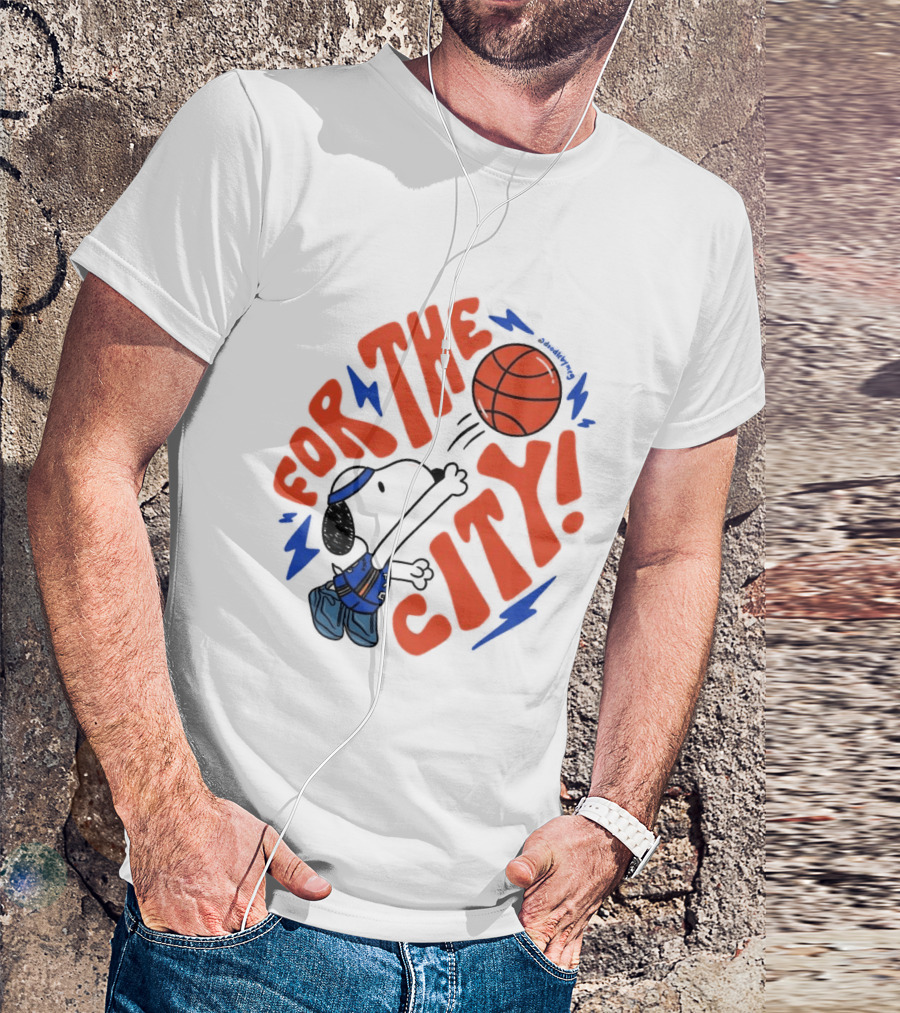 Snoopy For The City Oklahoma City Thunder Basketball T-Shirt