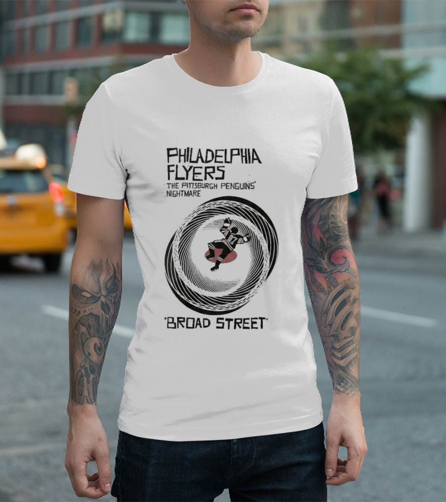 Philadelphia Flyers Pittsburgh Penguins Nightmare Broad Street Vertigo T-Shirt
