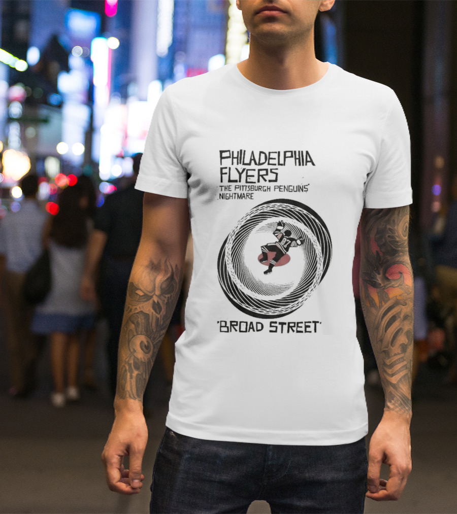 Philadelphia Flyers Pittsburgh Penguins Nightmare Broad Street Vertigo T-Shirt