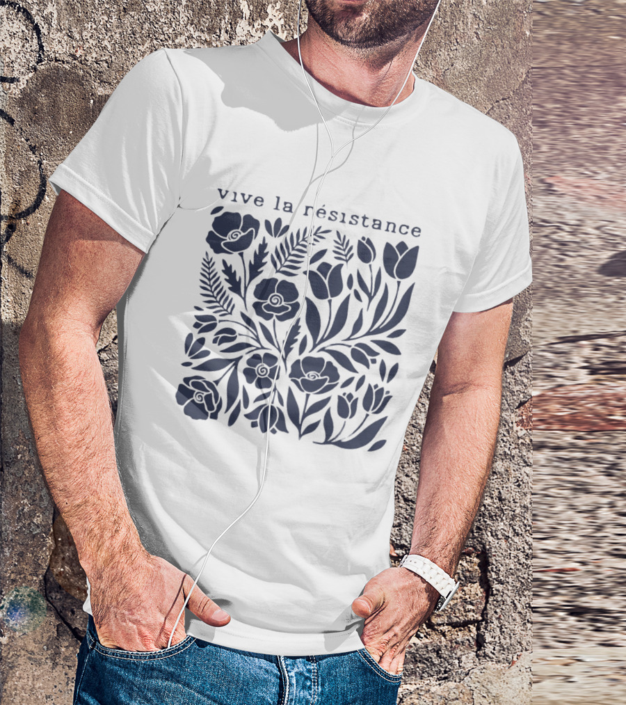 Vive La Résistance Floral Botanical Print T-Shirt
