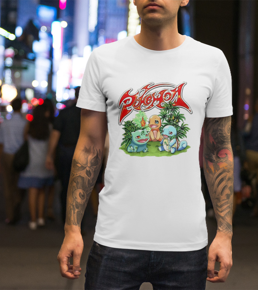Pokémon Bulbasaur Charmander Squirtle Cannabis T-Shirt