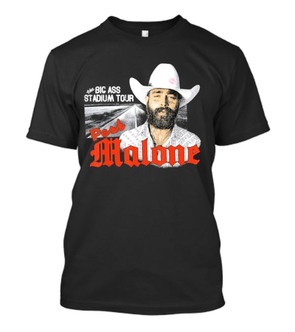 Post Malone Big Ass Stadium Tour Cowboy Hat Tattoo T-Shirt