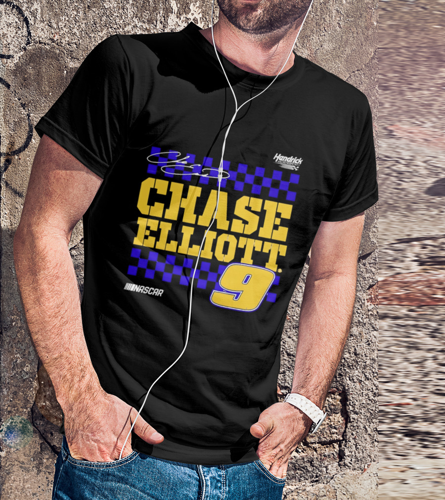 Chase Elliott 9 NASCAR Hendrick Motorsports Vive La Fete Autographed T-Shirt