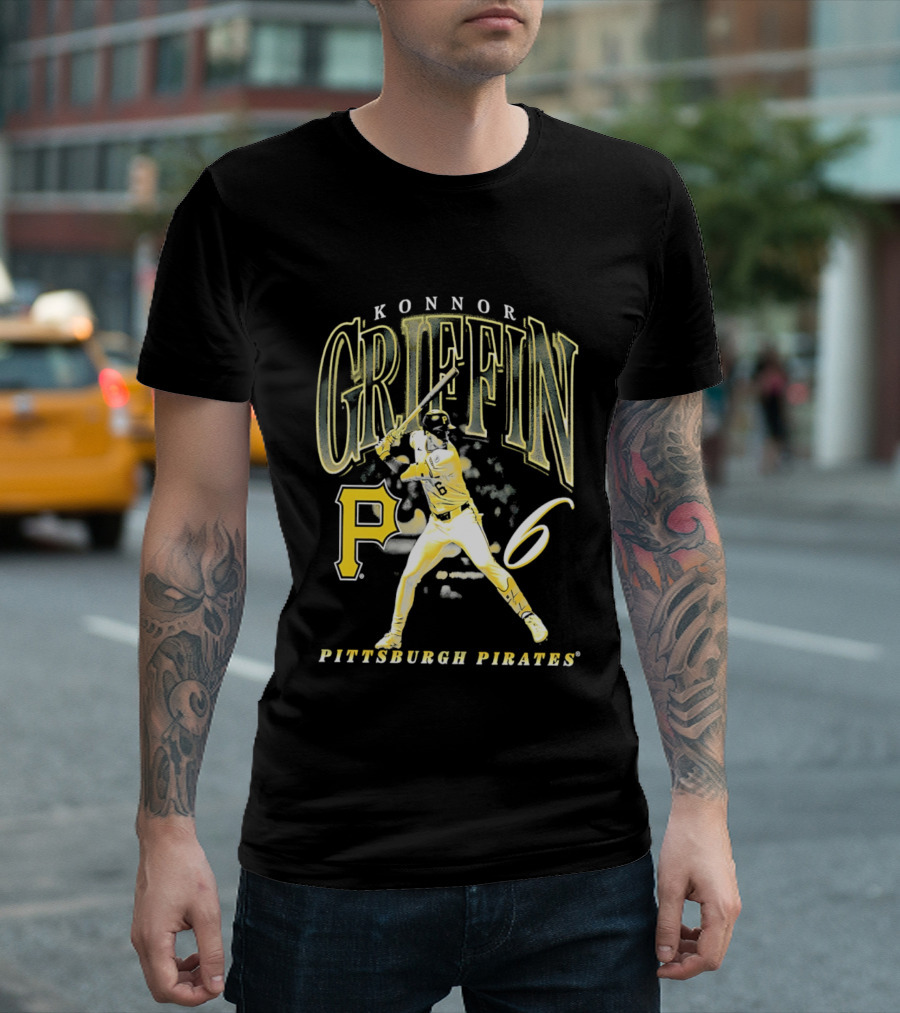 Konnor Griffin 6 Pittsburgh Pirates Baseball Swing Iconic P T-Shirt