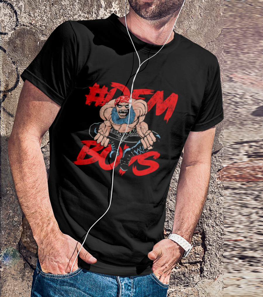 #DEM BOYS Bearded Muscle Wrestler Red Bandana T-Shirt