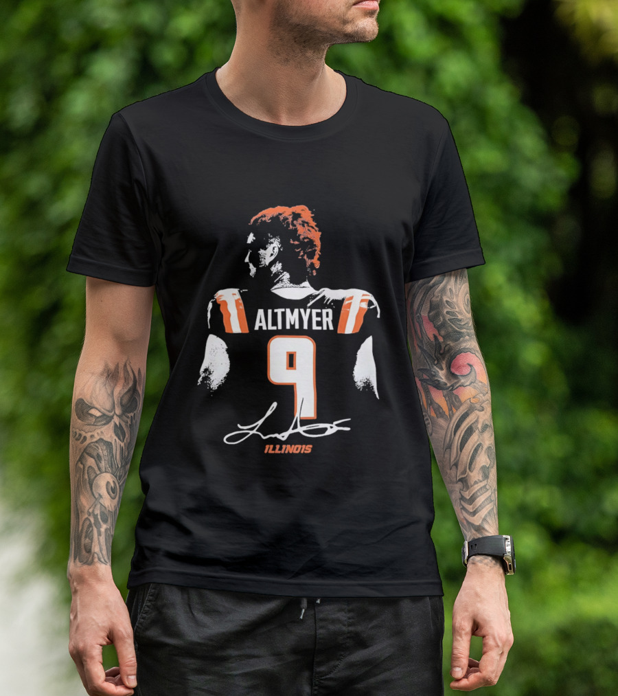 Luke Altmyer 9 Illinois Fighting Illini Football Player T-Shirt