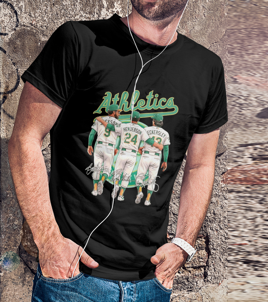 Rickey Henderson Reggie Jackson Dennis Eckersley Oakland Athletics Legends T-Shirt