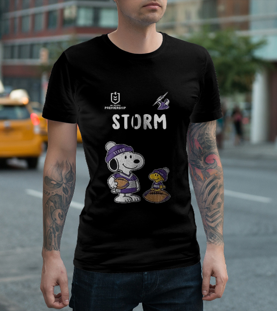 Melbourne Storm Peanuts Collaboration Snoopy Football Team Loyalty T-Shirt