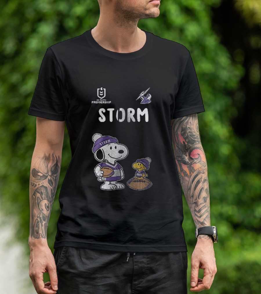 Melbourne Storm Peanuts Collaboration Snoopy Football Team Loyalty T-Shirt