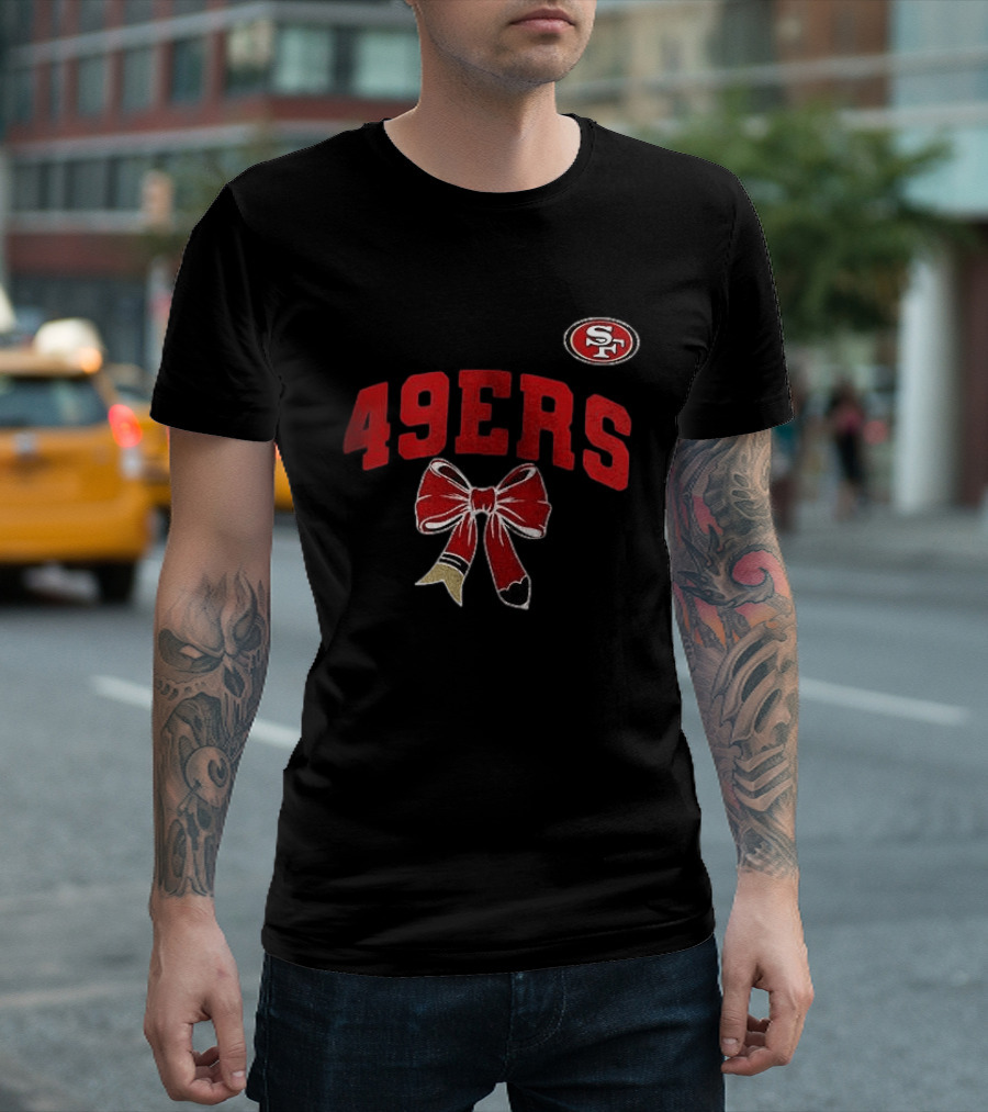 San Francisco 49ers 49ERS SF Ribbon Retired Teacher Lover T-Shirt
