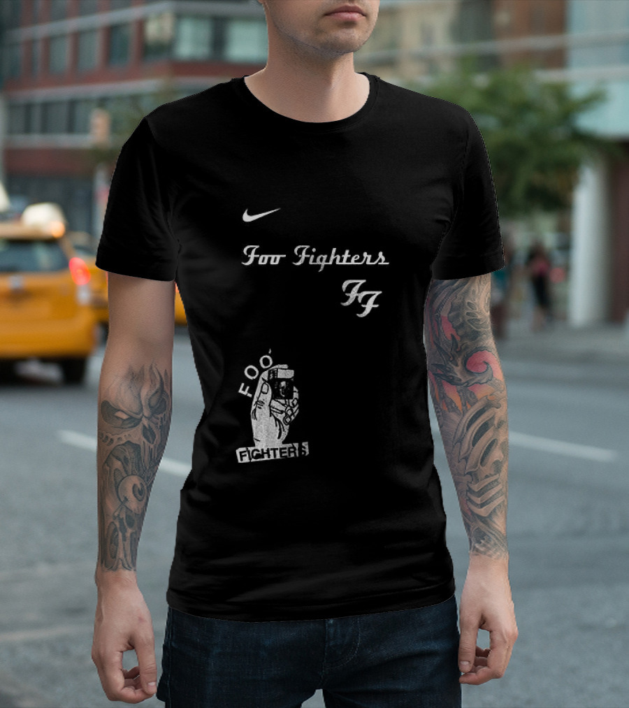 Foo Fighters Nike Do You Love Rock N Roll Skull Tattoo T-Shirt