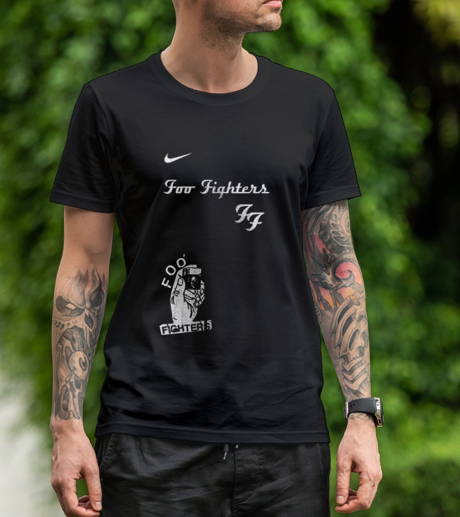 Foo Fighters Nike Do You Love Rock N Roll Skull Tattoo T-Shirt